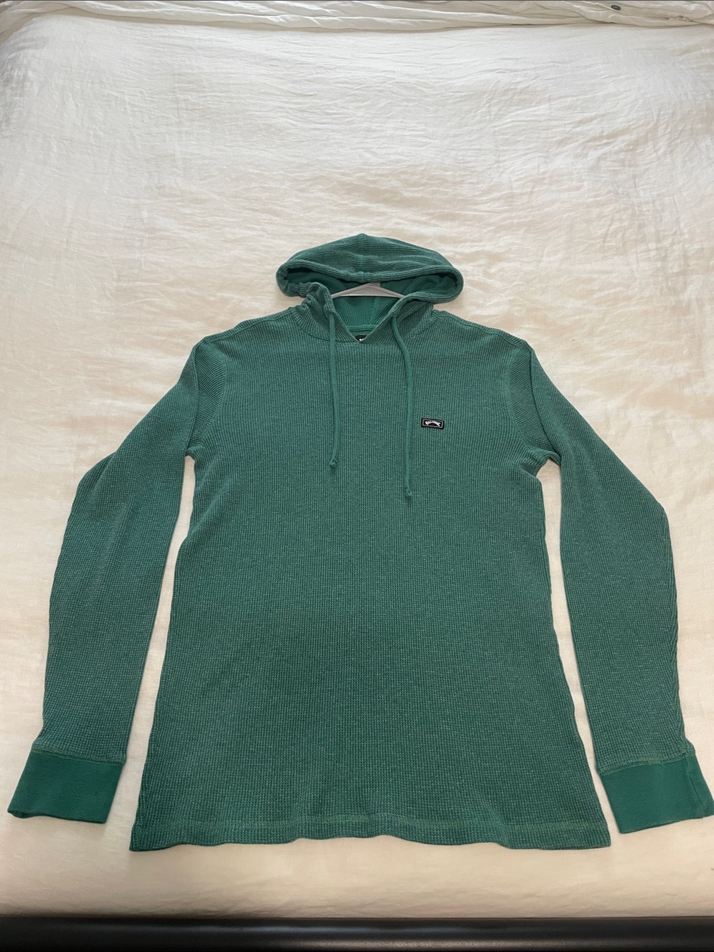 Billabong Men's Teal Green Knit Hooded Crewneck Sweater